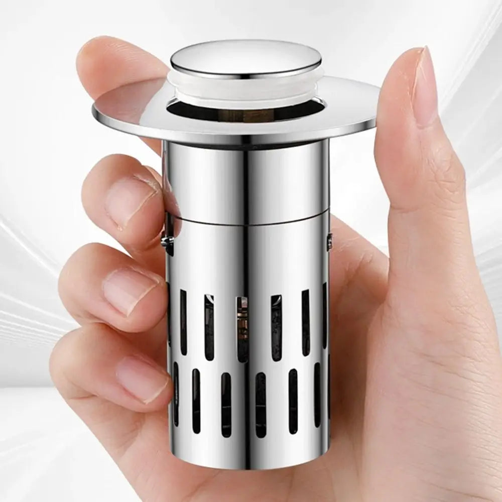 Sink Drain Stopper with Anti-Clog Filter and Trap